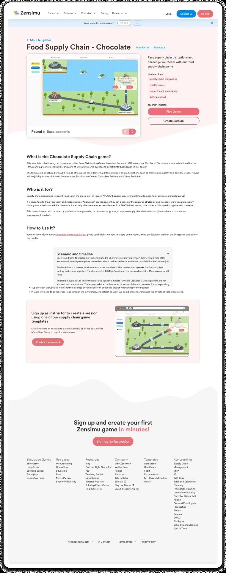 Page template Food Supply Chain Chocolate de Zensimu