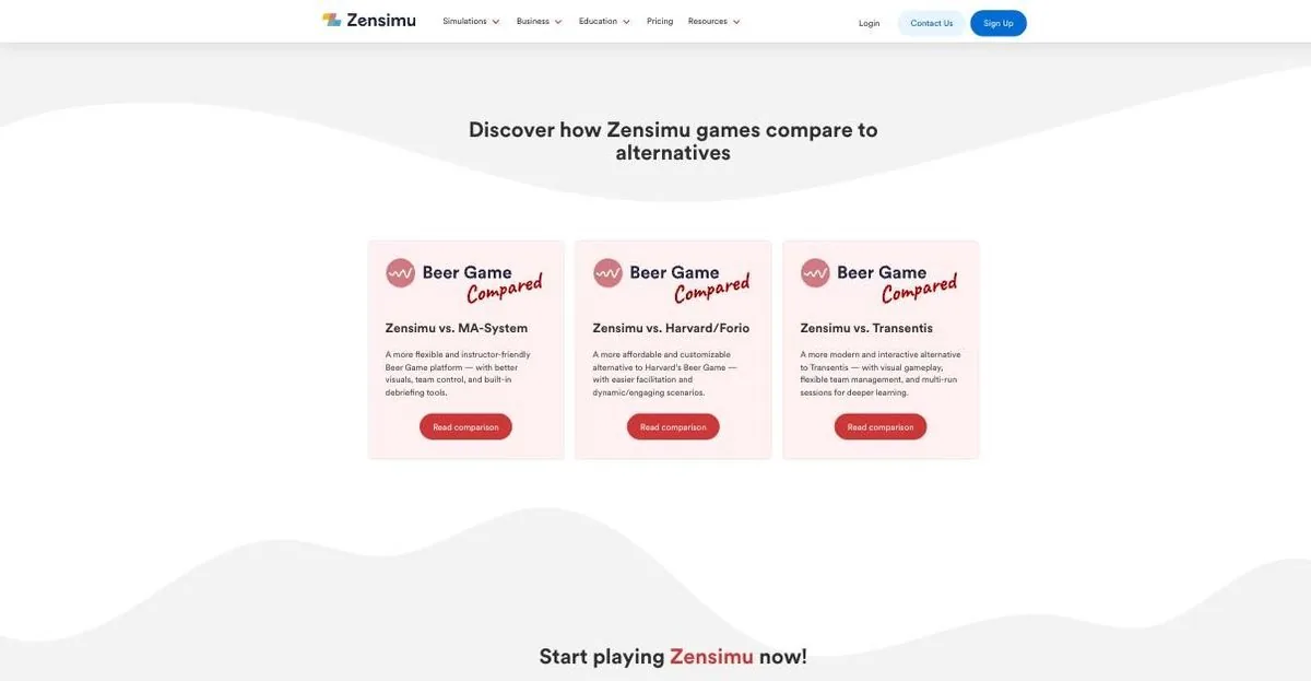 Page de comparaison Zensimu face aux alternatives