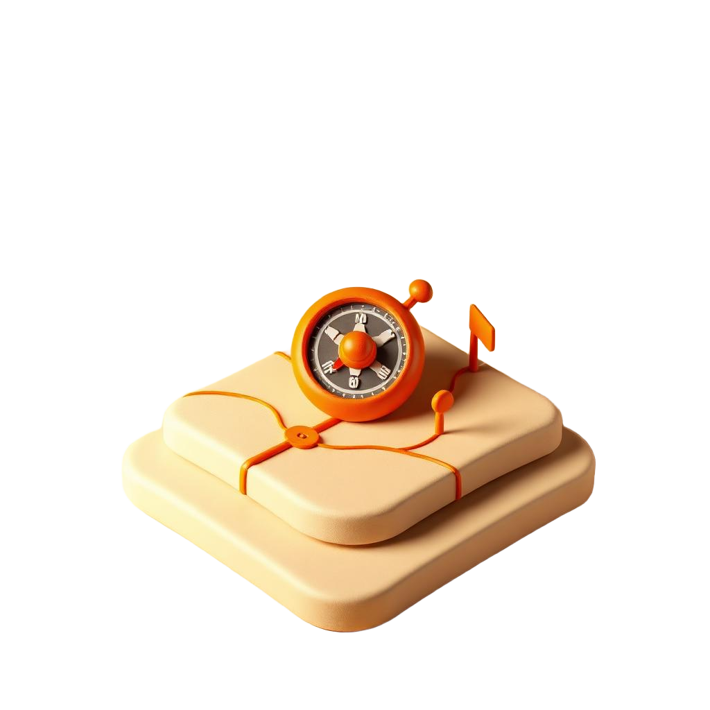 Boussole et roadmap en pâte à modeler orange