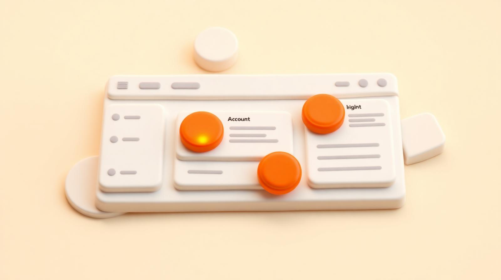 Dashboard 3D en pâte à modeler avec comptes VIP entourés en orange