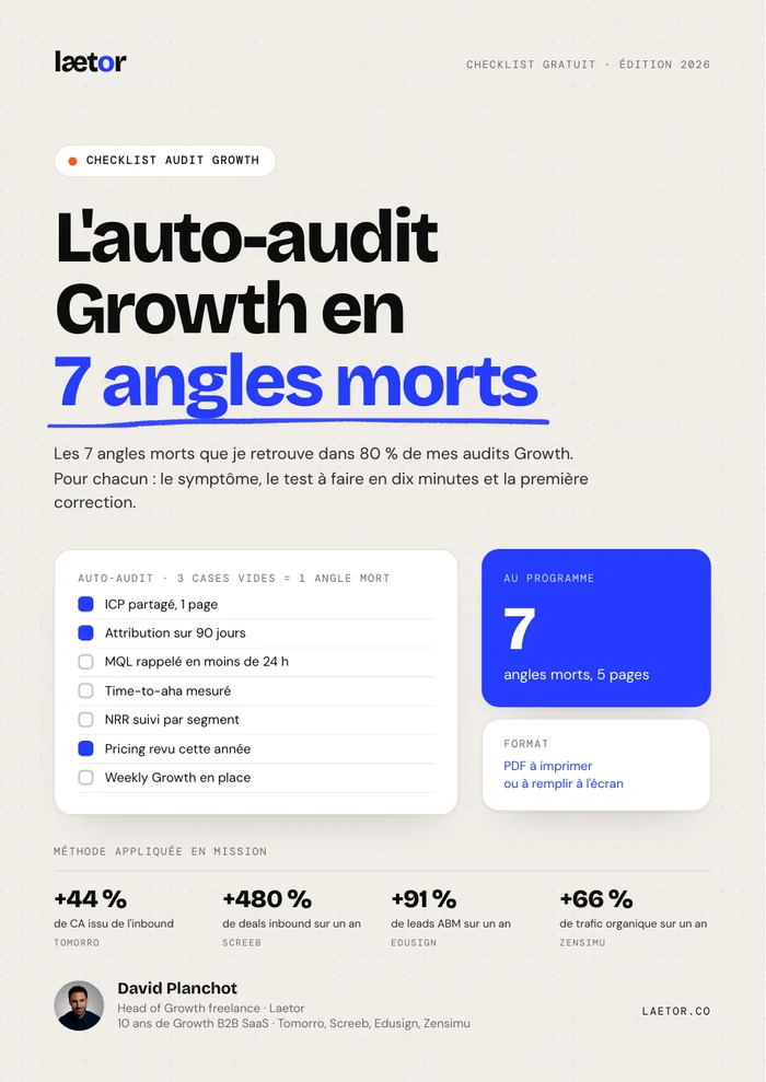 Couverture : L'auto-audit Growth en 7 angles morts