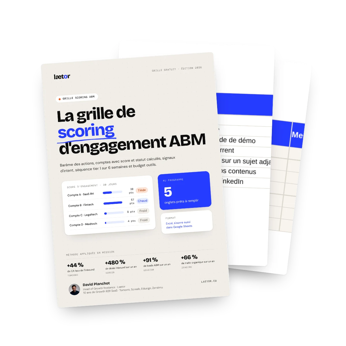 Aperçu des onglets : La grille de scoring d'engagement ABM